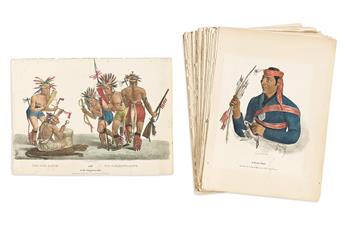 (NATIVE AMERICANS.) James Otto Lewis. Group of 59 hand-colored lithographs from The Aboriginal-Portfolio.